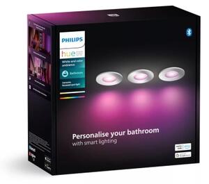Philips-SADA 3x LED RGBW Stmívatelné koupelnové sv. Hue XAMENTO 1xGU10/4,2W IP44