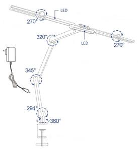 LED Stmívatelná flexibilní stolní lampa LED/24W/230V 3000-6500K CRI 92 černá