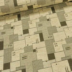 Potahová látka VITA 15/56, geometrický vzor, khaki-béžová, š.140cm (látka v metráži)