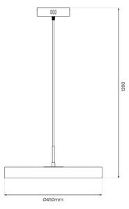 LED Lustr na lanku DISC LED/38W/230V pr. 45 cm černá