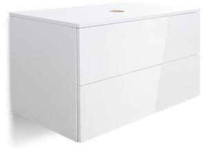 Koupelnová skříňka se dvěma zásuvkami w zestawie S umyvadlem Combo - Bílý/MDF Bílý lesk