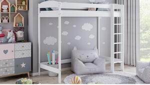 Postýlky a postele - Dětská postel s žebříkem - 180x80 cm 160 cm Šedá