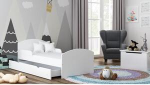 Postýlky a postele - Jednolůžková dětská postel - 160x80 cm Bez šuplíku Bílá Standardní bariéry