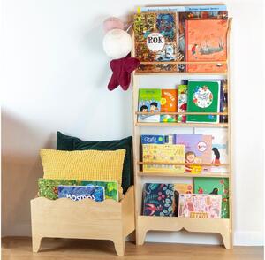 Montessori organizér na knihy do dětského pokoje - Nelakovaná