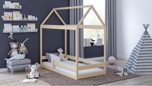 Postýlky a postele - Jednolůžková domečková postel pro děti - 160x80 cm Bílá Standardní bariéry