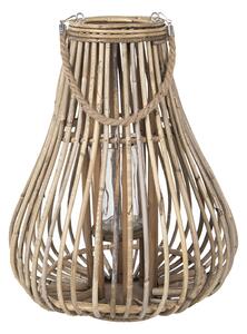 Šedohnědá dřevěná lucerna Sissi - Ø 39*49 cm