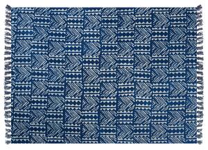 Bavlněná přikrývka 130 x 180 cm modrá SHIVPURI