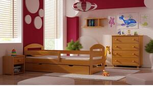 Postýlky a postele - Dřevěná jednolůžková postel pro děti - 190x80 cm Bez šuplíku Bílá Standardní bariéry