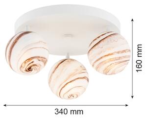 Argon 6291 - Stropní svítidlo FABIO 3xE14/7W/230V alabastr bílá