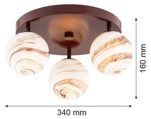 Argon 6292 - Stropní svítidlo FABIO 3xE14/7W/230V alabastr hnědá