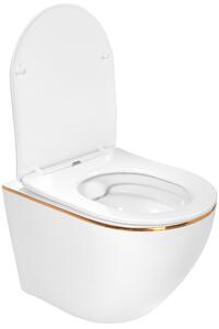 Sada: WC mísa CARLO Mini + bidet CARLO Mini bílý se zlatým okrajem