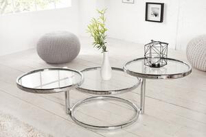 Odkládací stolek Art Deco 3 úrovně stříbrný