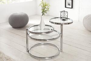 Odkládací stolek Art Deco 3 úrovně stříbrný