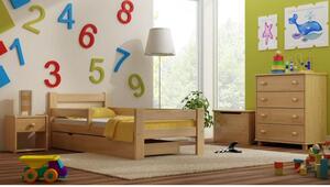 Postýlky a postele - Dřevěná jednolůžková postel pro děti - 160x80 cm Bez šuplíku Bílá Standardní bariéry