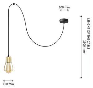 Lustr na lanku TUBE 1xE27/15W/230V černá/zlatá