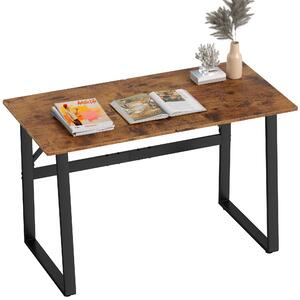 HOMCOM počítačový stůl, 120×60×76 cm – zaoblené rohy a nastavitelné nožky, industriální styl, rustikální hnědá | Aosom