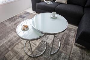 2SET odkládací stolek ART DECO bílý Nábytek | Doplňkový nábytek | Odkládací stolky