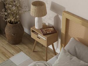 Dřevěný noční stolek ve scandi stylu HYLLE přírodní Zvolte kvalitu dřeva: 1. Dubový masiv třídy A