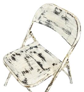 Kovová skládací židle, bílá patina, 45x55x80cm (AS)