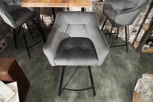 Barová židle LOFT stříbrnošedá samet Nábytek | Jídelní prostory | Barové židle