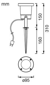 Ledvance - LED Venkovní lampa NAUT SPIKE LED/2W/12V IP44