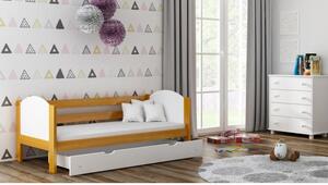 Postýlky a postele - Dětská dřevěná postel - 190x90 cm Bez šuplíku Borovice Dodatečná přišroubovaná bariéra