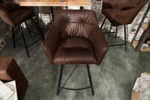 Barová židle LOFT antik hnědá mikrovlákno Nábytek | Jídelní prostory | Barové židle