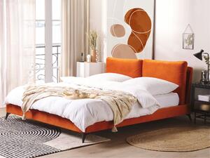 Sametová postel 180 x 200 cm oranžová MELLE
