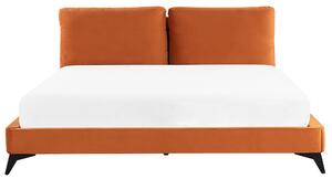 Sametová postel 180 x 200 cm oranžová MELLE