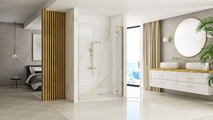Rea Hugo, 1-křídlé výklopné sprchové dveře 80x200 cm + sprchová zástěna 30x200 cm, zlatá matná, KPL-45203
