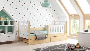 Postýlky a postele - Dřevěná jednolůžková postel pro děti - 180x80 cm Bez šuplíku Šedá