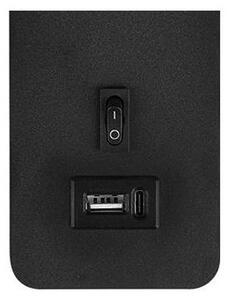 Nástěnné bodové svítidlo s USB nabíječkou 1xG9/35W/230V černá/zlatá