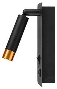 Nástěnné bodové svítidlo s USB nabíječkou 1xG9/35W/230V černá/zlatá