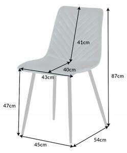FurniGO Designová židle Amazon sametově šedá