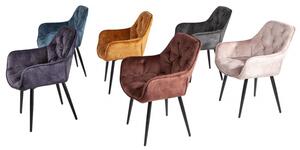 FurniGO Designová židle Milano hořčice žlutá samet
