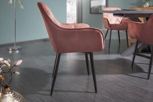 FurniGO Designová židle Milano samet hnědá