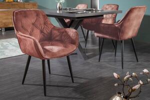 FurniGO Designová židle Milano samet hnědá