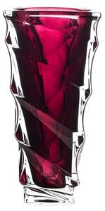 KŘISTÁLOVÁ VÁZA BOHEMIA CASABLANCE BURGUNDY 305MM
