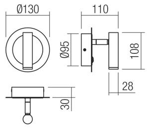 Redo 01-3090 - LED Nástěnné bodové svítidlo CLOSER LED/6W/230V černá