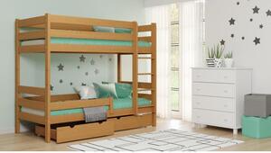 Postýlky a postele - Patrová dětská postel - 180x90 cm Bez šuplíku Bílá Standardní bariéry