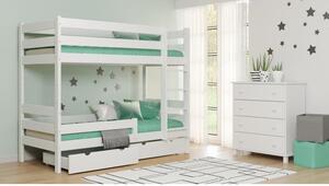Postýlky a postele - Patrová dětská postel - 160x80 cm Bez šuplíku Bílá Standardní bariéry