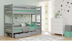 Postýlky a postele - Dětská patrová postel - 190x80 cm Bez šuplíku Bílá Standardní bariéry