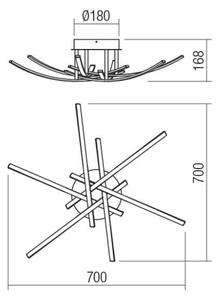 Redo 01-2187 - LED Stropní svítidlo SPATHA 6xLED/6W/230V 3000K zlatá