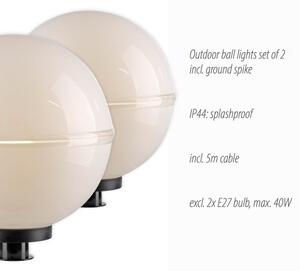 Leuchten Direkt 19324-16-2-SADA 2x Venkovní lampa 1xE27/40W/230V pr. 40 cm IP44