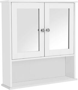 Vasagle Koupelnová skříňka bílá se zrcadlem 56x58 cm
