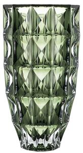 KŘISTÁLOVÁ VÁZA BOHEMIA DIAMOND SMOKEY GREEN 280 MM