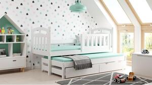 Postýlky a postele - Dětská postel s přistýlkou - 180x80/170x80 cm Bez šuplíku Šedá