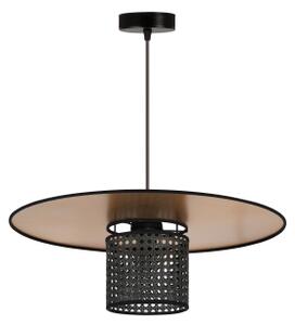 Duolla - Lustr na lanku TOKYO RATTAN 1xE27/15W/230V pr. 50 cm zlatá/černá