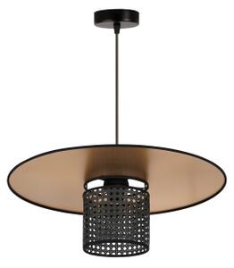 Duolla - Lustr na lanku TOKYO RATTAN 1xE27/15W/230V pr. 50 cm zlatá/černá