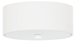 Stropní svítidlo Skala, 1x bílé textilní stínítko, (bílé sklo), (fi 30 cm)